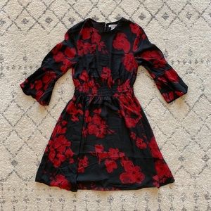 H&M Black & Red Floral Dress
